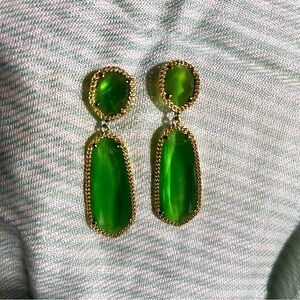 Green Teardrop Earrings
